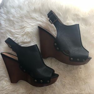 Black Nine West Mckee slingback wedge - 6 1/2